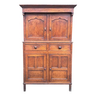 George III Oak Court Cupboard, 1760s For Sale