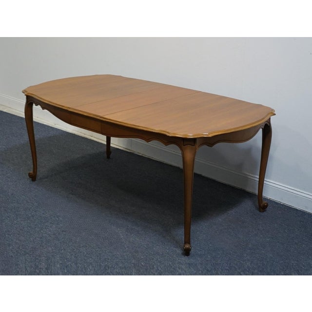 French Provincial Broyhill Furniture Solid Hard Rock Maple Country French Provincial Dining Table For Sale - Image 3 of 10
