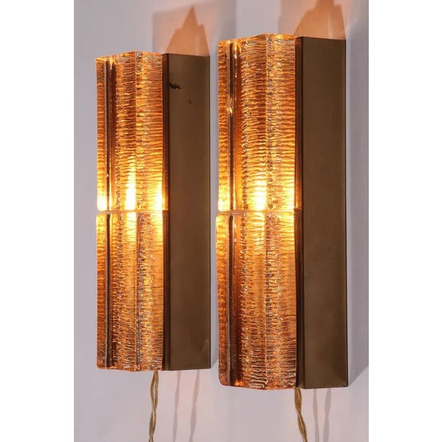 Gold Danish Atlantic Double Wall Lamp from Vitrika, 1970s, Set of 2 For Sale - Image 8 of 14