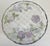 Gorgeous very heavy serving platter with pretty colors of purple, blue and green floral decoration, detailed scalloped rim...