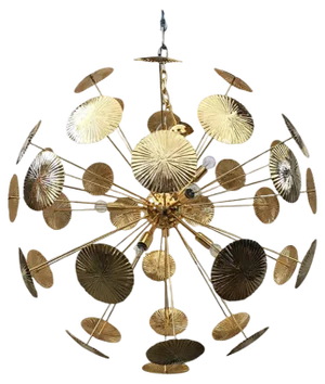 Water-Lily Brass Sputnik Sphere Chandelier by Simoeng