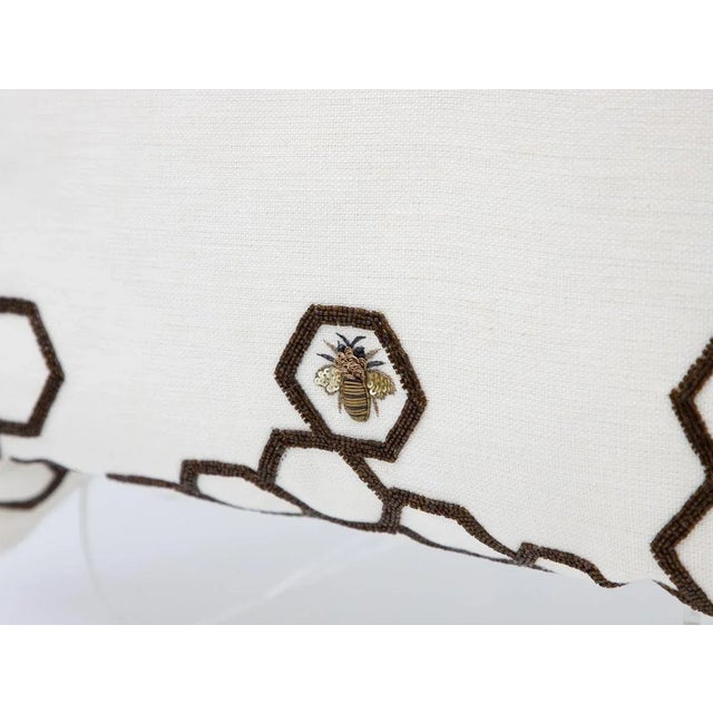 2010s Aandaz Bee Honeycomb Linen 20x20 Pillow For Sale - Image 5 of 6