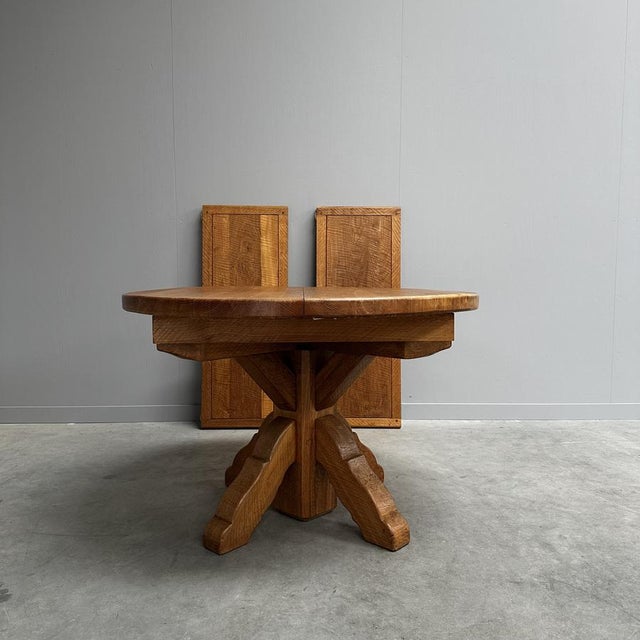 Vintage Extendable Dining Table in Oak from De Puydt, Belgium, 1970s For Sale - Image 9 of 12