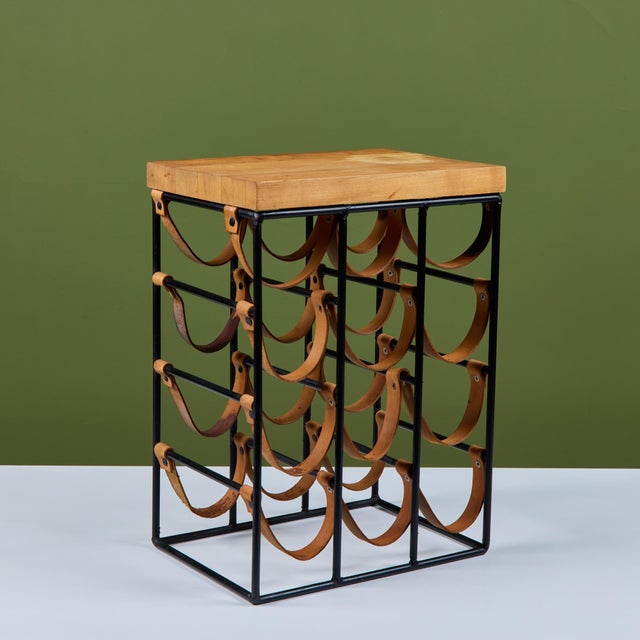 Black Arthur Umanoff Butcher Block Wine Rack For Sale - Image 8 of 14