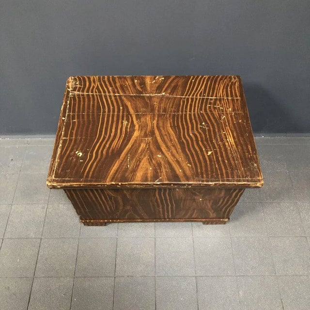 Antique Folk Art Chest with Stripe Motif For Sale - Image 9 of 14