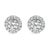 14K White Gold 1.0 Cttw Round Lab-Grown Diamond Halo Stud Earrings (F-G Color, VS2-SI1 Clarity) For Sale