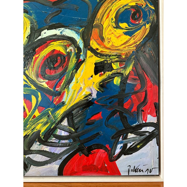 Yellow Rare Large-Scale Peter Keil Painting, 1990 For Sale - Image 8 of 10