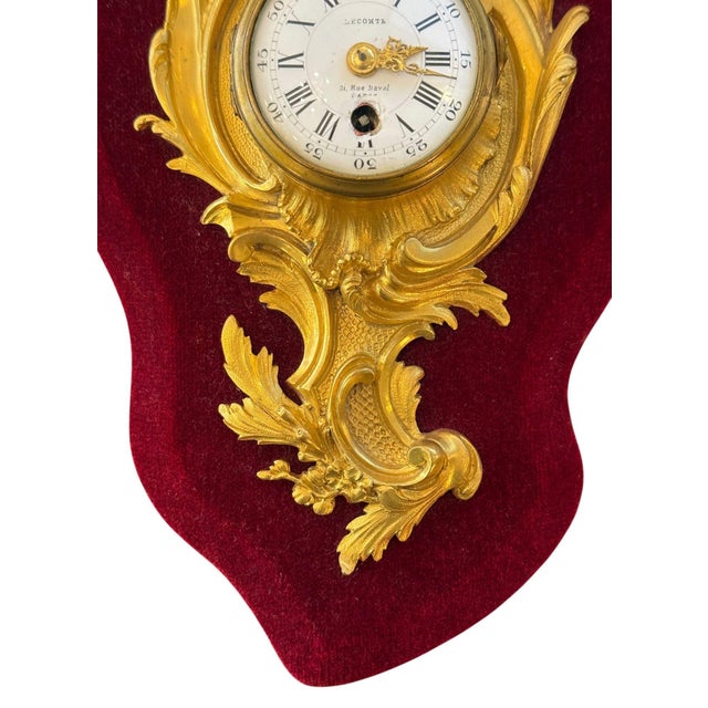 19th Century French Louis XV Style Ormolu Cartel Wall Clock by Lecomte, Paris, 19th Century. For Sale - Image 5 of 9