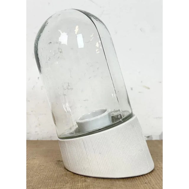 Industrial Vintage White Porcelain Wall Light, 1970s For Sale - Image 3 of 13