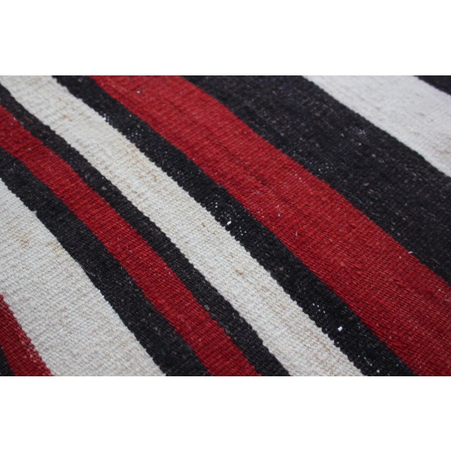 Textile 1980s Tribal Red Striped Cappadocia Kilim For Sale - Image 7 of 13