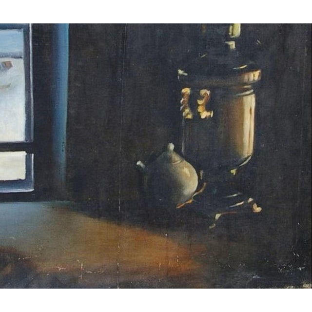Original Soviet Woman Portrait Oil Painting, Ukrainian Artist Fedotova, 1991 115-135 For Sale - Image 6 of 6