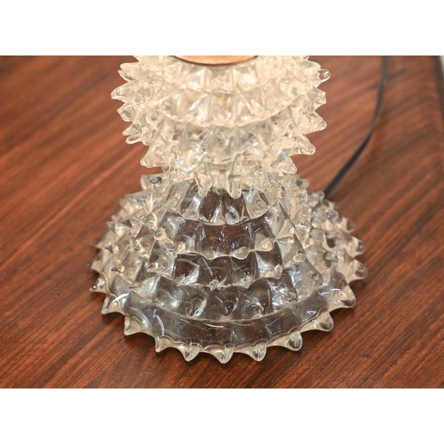 Gio Ponti Large Triple Murano Rostrato Glass and Brass Table Lamp by Gio Ponti, Italy, 1940s For Sale - Image 4 of 17