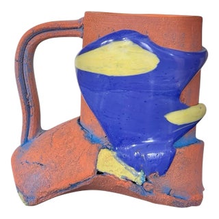 Sculptural Terracotta Mug by Mark Tarabula For Sale