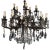 Austrian 14-Light Chandelier in Burnished Bronze with Swarovski Pendants, Late 1800s, in Very Good conditions. Designed...