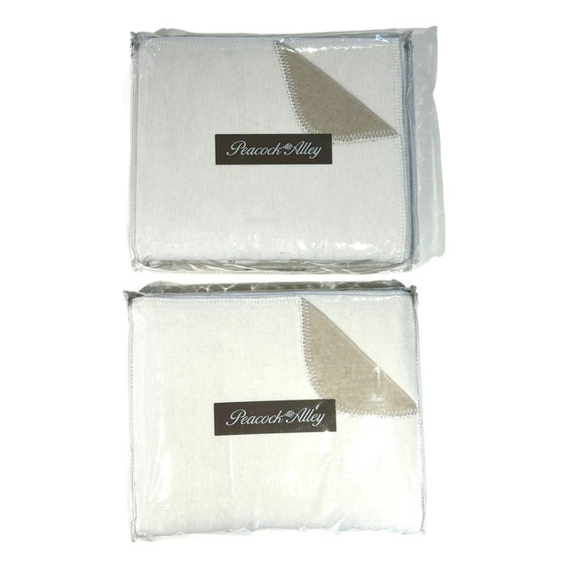 Pair Peacock Alley Alta Queen Size Reversible Blankets For Sale