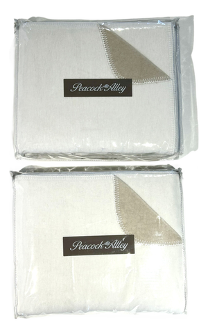 Pair Peacock Alley Alta Queen Size Reversible Blankets