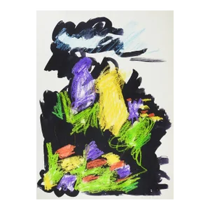 Contemporary Colorful Abstract Mixed Media Painting