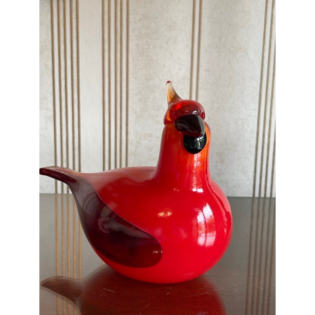 Oiva Toiika Hand Blown Glass Cardinal For Sale In Chicago - Image 6 of 12