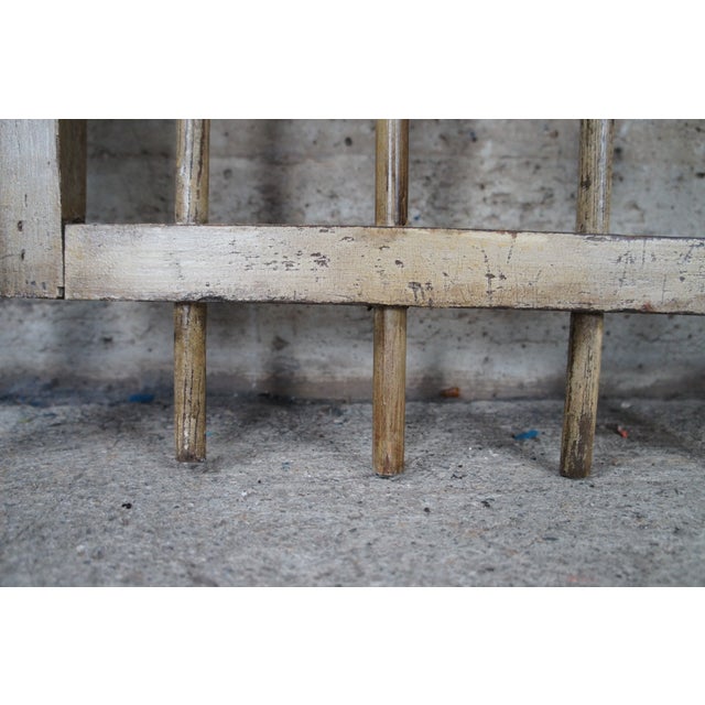 Silver Vintage Victorian Ball & Stick Oak Fence Gate Door Architectural Salvage For Sale - Image 8 of 11