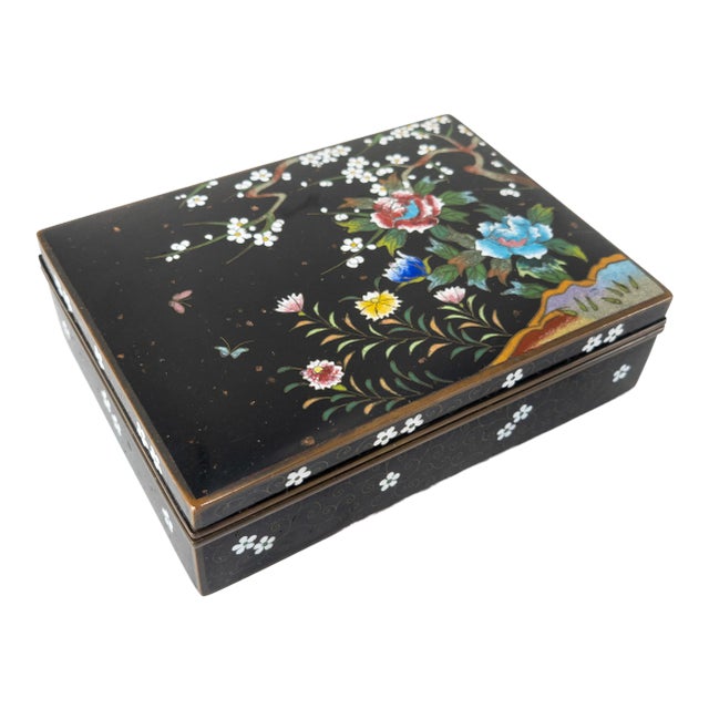 Japanese Cloisonne Enamel Trinket or Stash Box For Sale