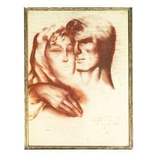 Adelaide Lima Cruz, Art Deco Portrait, 1944, Pastel & Charcoal Drawing For Sale