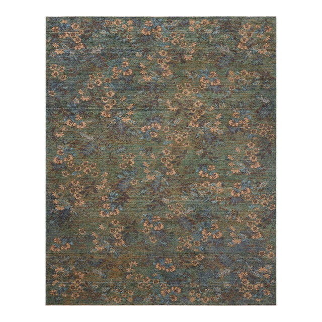 Loloi Winchester Seafoam Green / Teal 18" x 18" Sample Rug For Sale