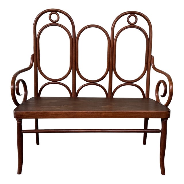 Vintage Italian Bench in Beech, 1970s For Sale