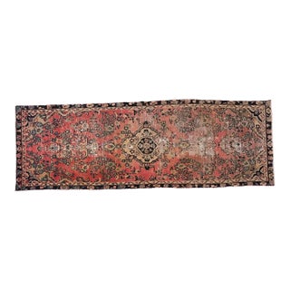 Vintage Turkish Sivas Floral Medallion Runner Rug For Sale