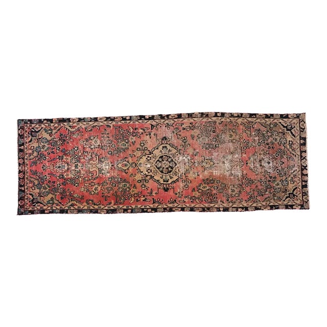 Vintage Turkish Sivas Floral Medallion Runner Rug For Sale