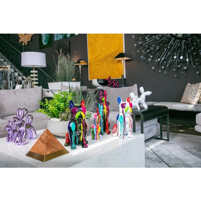 2020s Interior Illusions Plus Lavender Mini Ceramic Dog Piggy Bank - 7.5" tall For Sale - Image 5 of 6