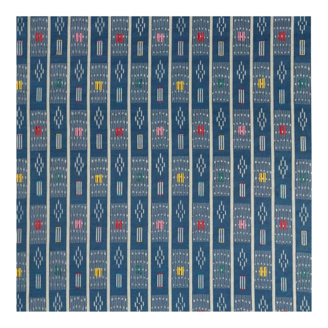 Sanderson Safar Fabric in Indigo/Multi - a sample For Sale