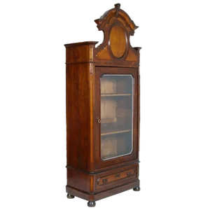 Antique Italian Louis Philippe Era Display Cabinet Bookcase
