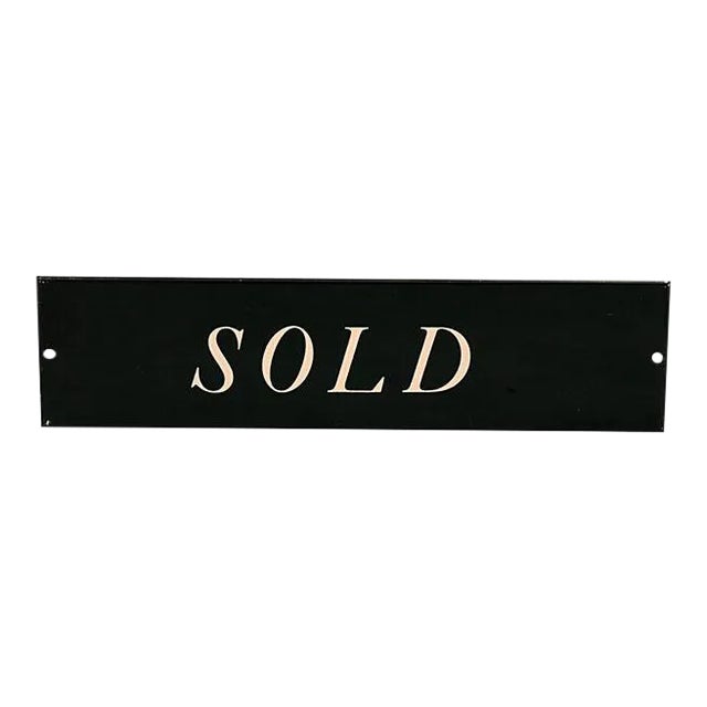 Old Store Stock Vintage Metal Sold Sign For Sale