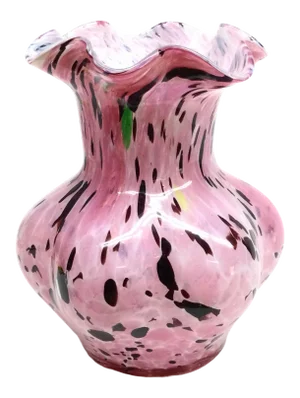 1970s Hand Blown Artisan Glass Bud Vase