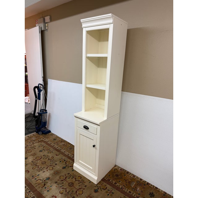 Pottery Barn Pottery Barn Aubrey Storage Shelf With Cabinet, Dutch White For Sale - Image 4 of 12