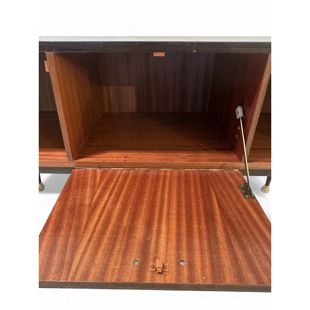 Mid-Century Modern Italian Nightstands and Sideboard in Mahogany and Burr Maple, 1956, Set of 3 For Sale - Image 16 of 17