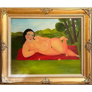 1990’s Oil Painting, Reclining Nude For Sale