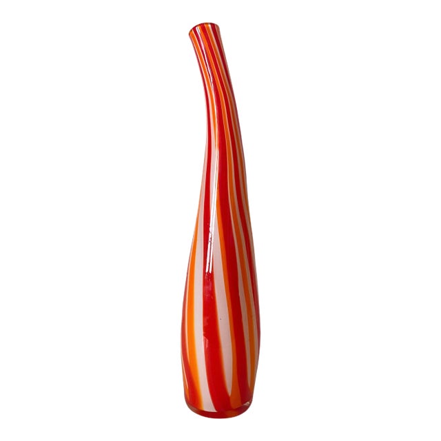 Hand-Blown 1960's Murano Cased Glass Bottle For Sale