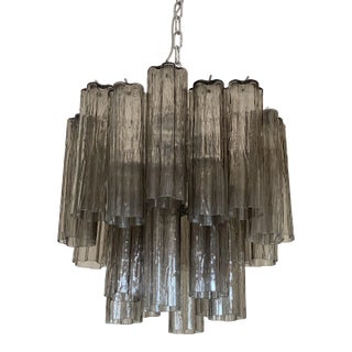 Contemporary Grey "Tronchi" Murano Glass in Venini Style For Sale