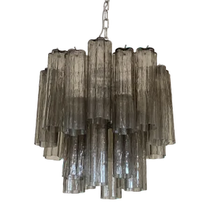 Contemporary Grey "Tronchi" Murano Glass in Venini Style