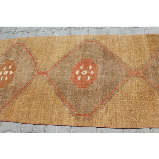 Modern Vintage Turkish Anatolian Rug Runner - 36.5"x148" For Sale - Image 3 of 11