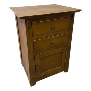 Mission Style Tapered Leg 2 Drawer Nightstand - Walnut For Sale