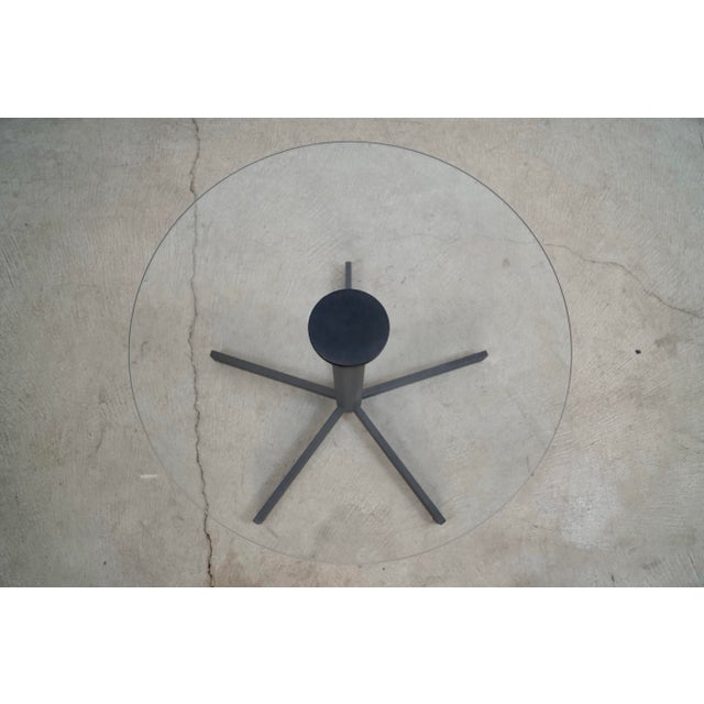 1980’s Postmodern Metal & Glass Side Table For Sale - Image 12 of 12