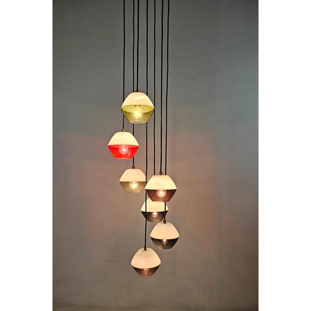 Italian 7-Light Cascade Pendant Chandelier, 1960s For Sale - Image 6 of 13