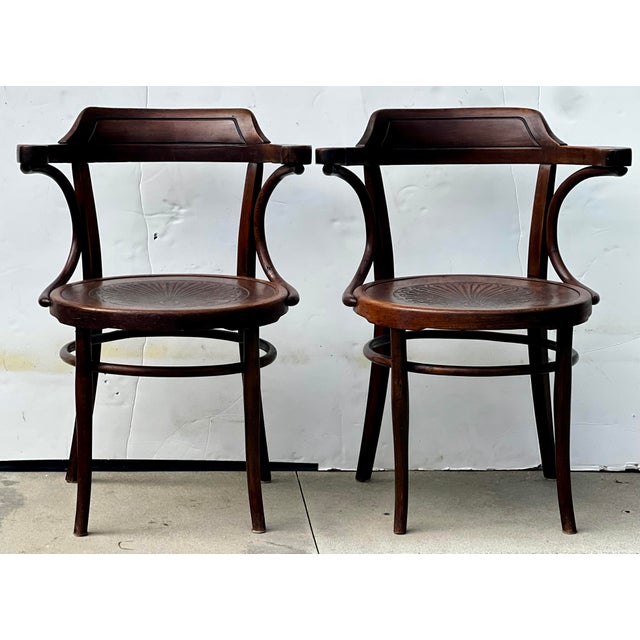 Pair of Antique Thonet-Style Bentwood Armchairs For Sale - Image 11 of 12