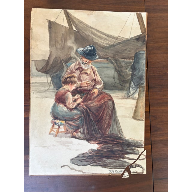 Late 19th Century Walter Satterlee Original Watercolor – Professionally Restored and Newly Framed For Sale - Image 9 of 9