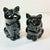 1950s Vintage Americana Boho Chic Majolica Black Cat Cream and Sugar - Set of 2, Halloween. For Sale - Image 4 of 13