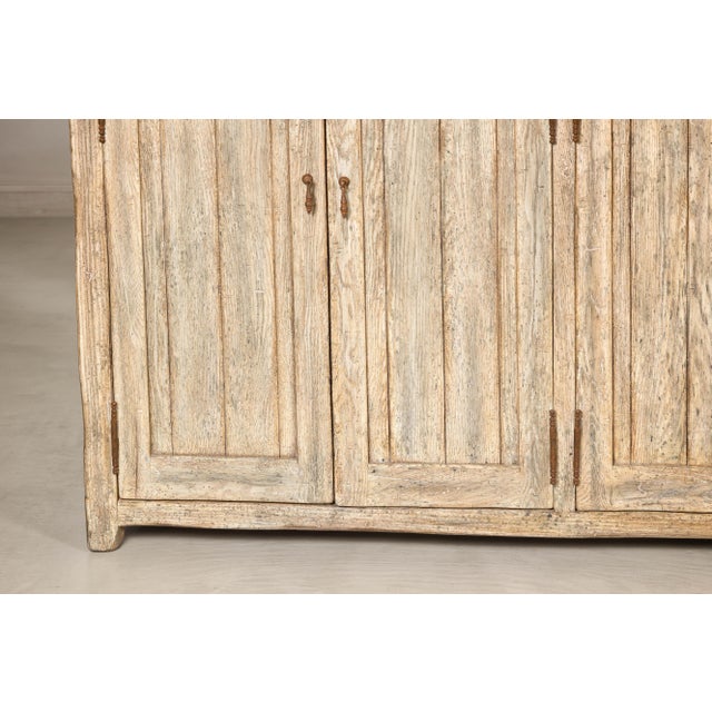 Large Rustic Bleached Wood Six-Door Sideboard Media Cabinet For Sale - Image 17 of 18