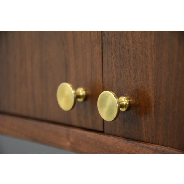 1960s Refinished Modern Walnut 36” Cabinet Credenza For Sale - Image 9 of 10