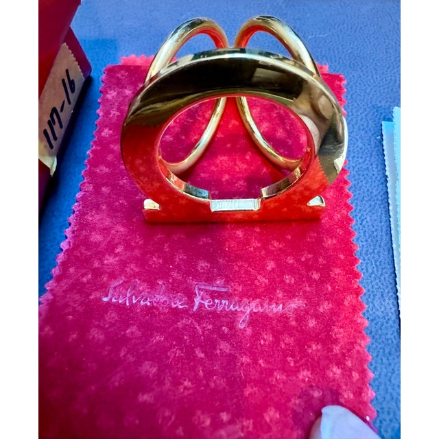 Salvatore Ferragamo Ganchini scarf ring gold Tone, Large Size For Sale - Image 17 of 18